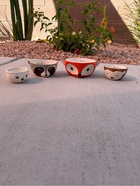 Woodland Animal Measuring Cup Set - Fox, Raccoon, Owl, Hedgehog